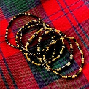 Set of 6 beaded bracelets